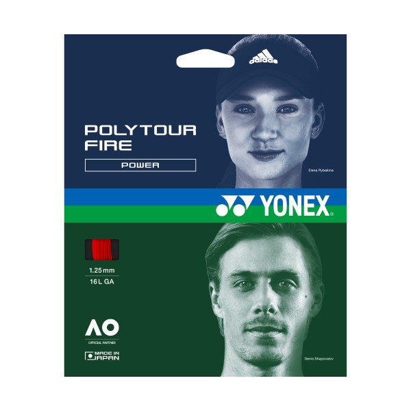 Yonex Poly Tour Fire red Single Set Saitenset