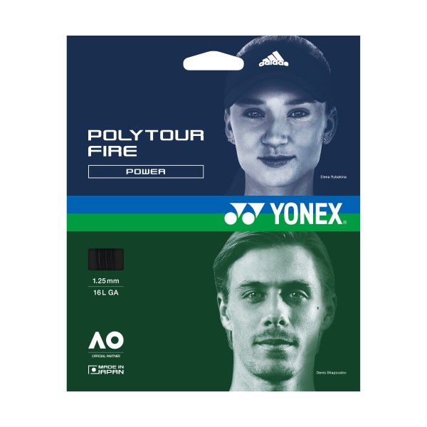 Yonex Poly Tour Fire Single Set black Saitenset